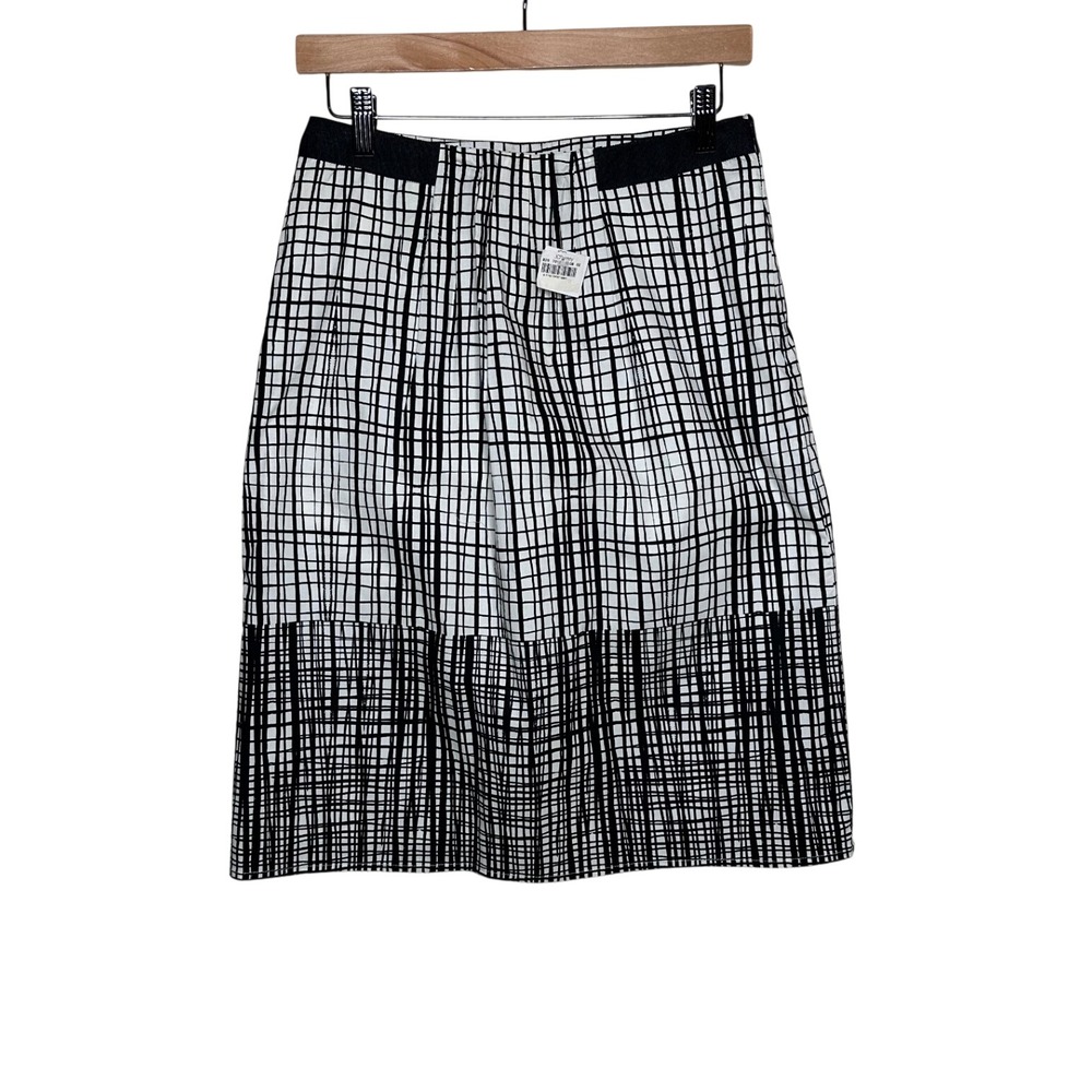Worthington Women's Grid Pattern A-line Skirt size 4 Black/White